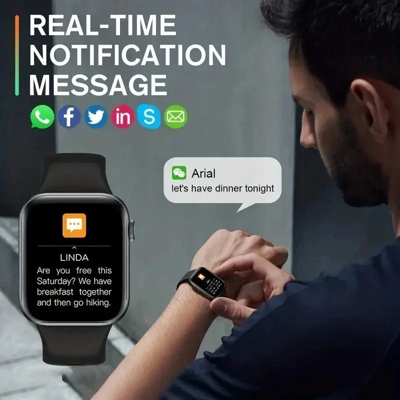 2025 New Smartwatch For Men Android IOS Phone 1.73" Screen Bluetooth Call Blood Oxygen Pressure Monitoring Smart Watch Women - Ethiomarketplace.com