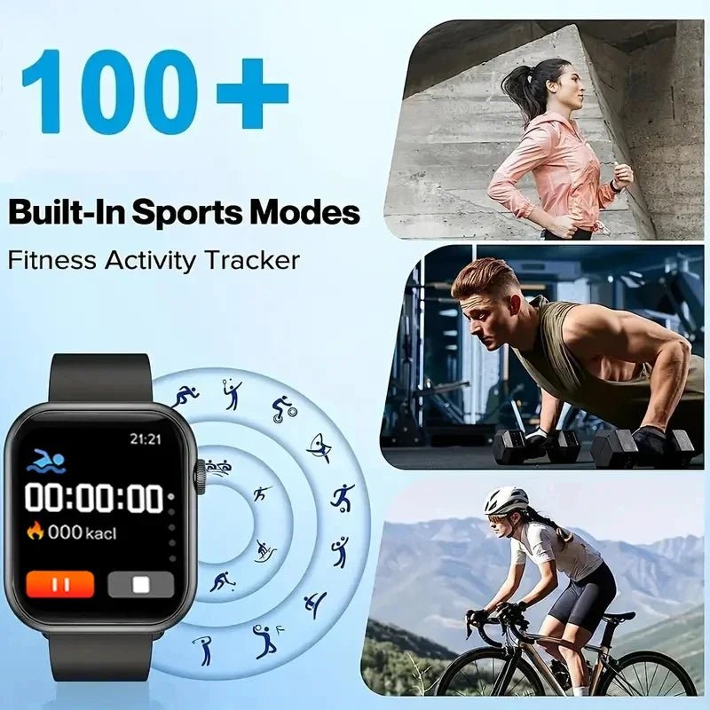 2025 New Smartwatch For Men Android IOS Phone 1.73" Screen Bluetooth Call Blood Oxygen Pressure Monitoring Smart Watch Women - Ethiomarketplace.com